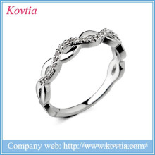 Eternity best brand wedding zircon spiral diamond ring in copper